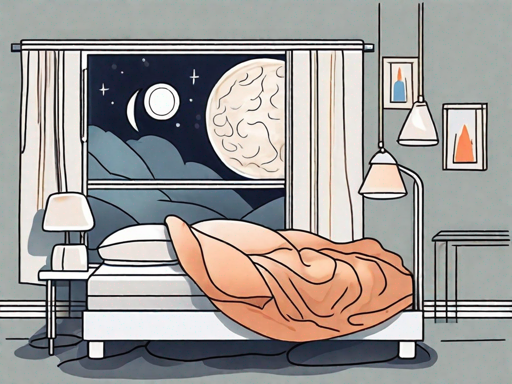 A bed with rumpled sheets