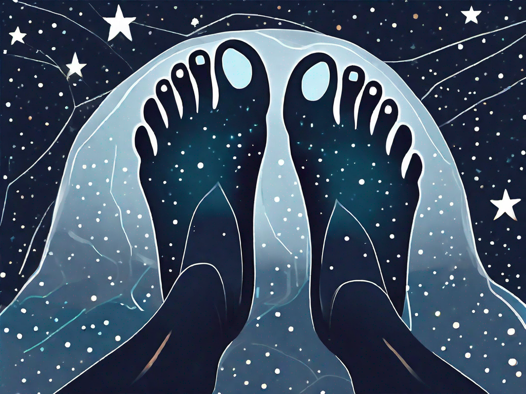 A pair of feet encased in ice