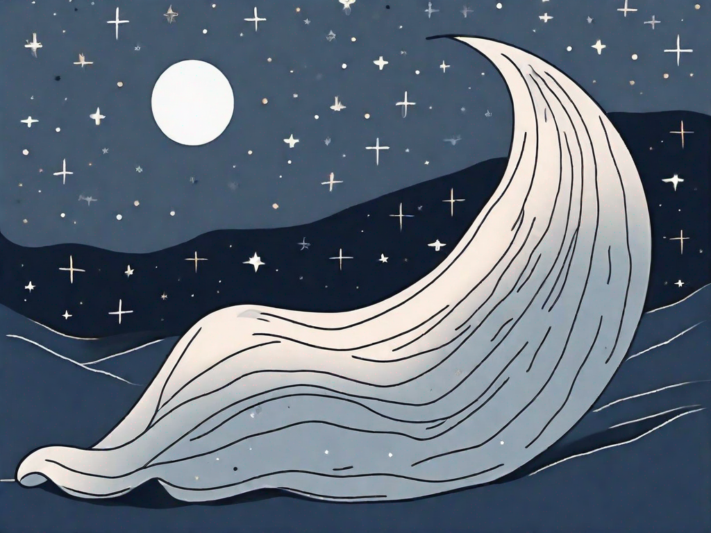 A night sky with a moon partially covered by a blanket