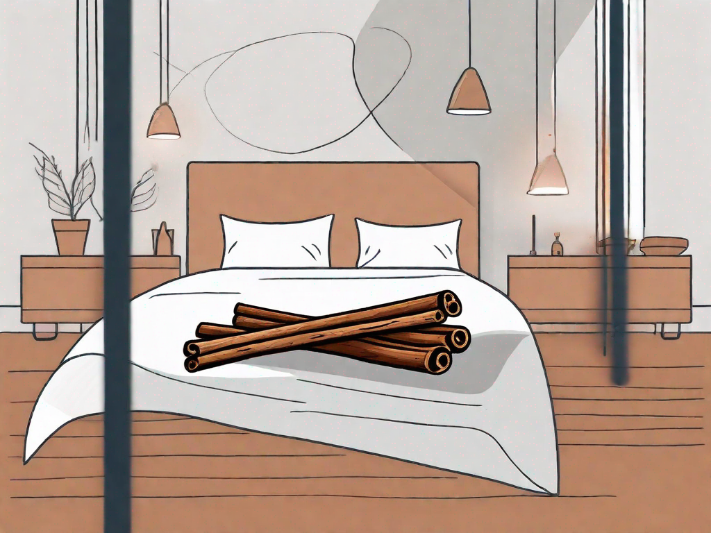 A cinnamon stick and a bed