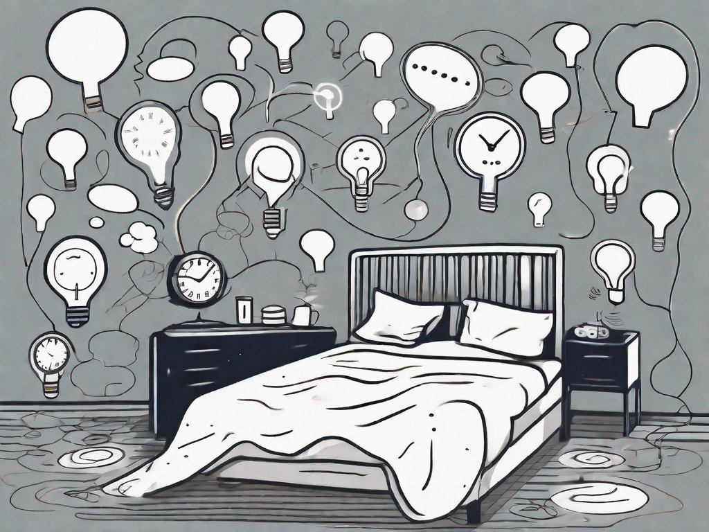 A bed in a dark room