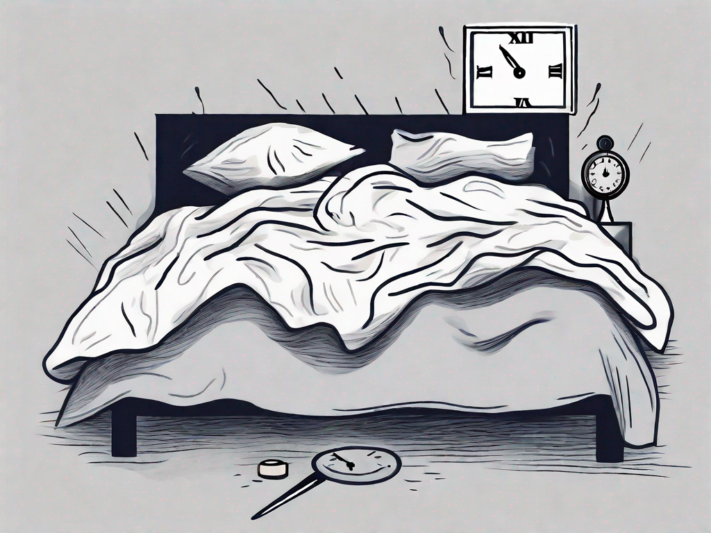 A bed with crumpled sheets