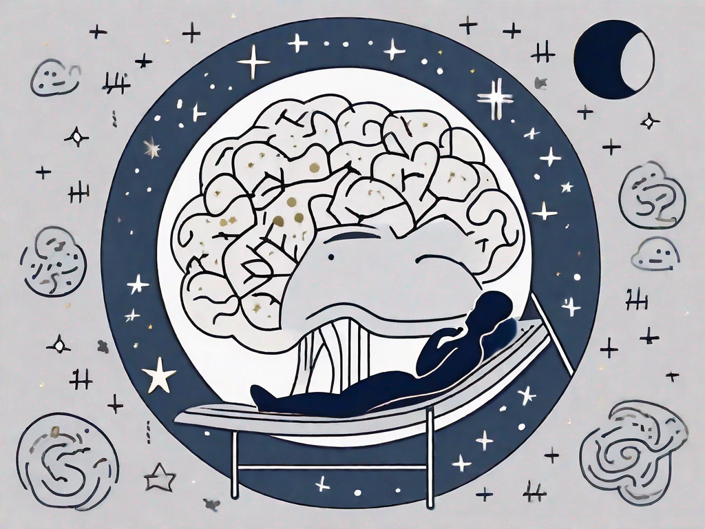 A restless bed with a moon and stars in the background