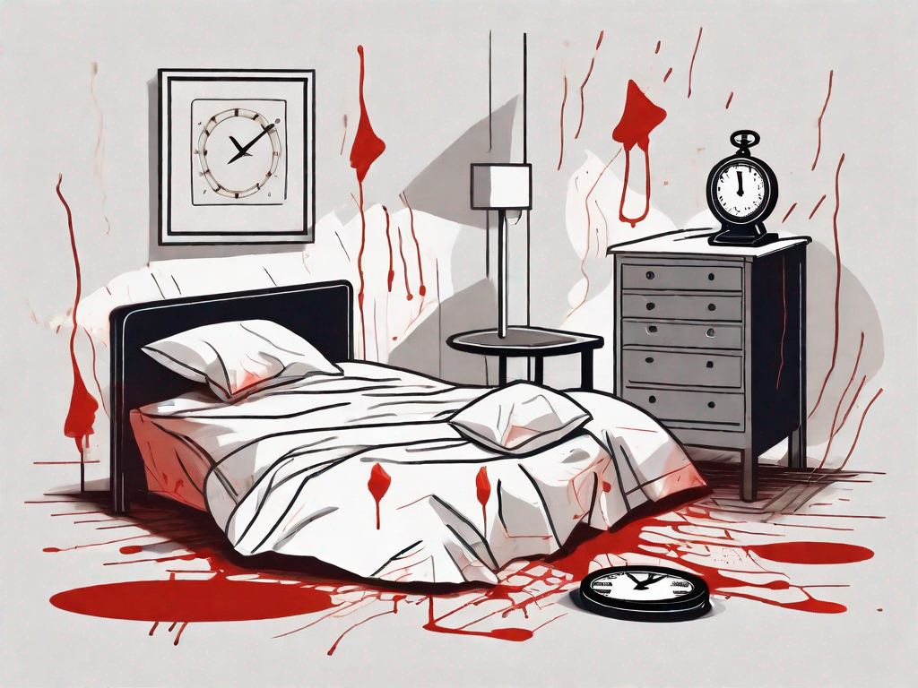 A bed with disarrayed sheets and pillows