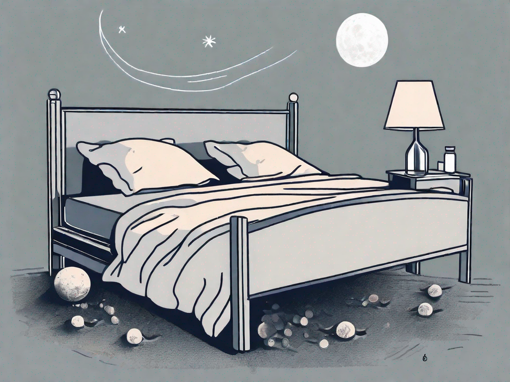 A bed with a nightstand beside it