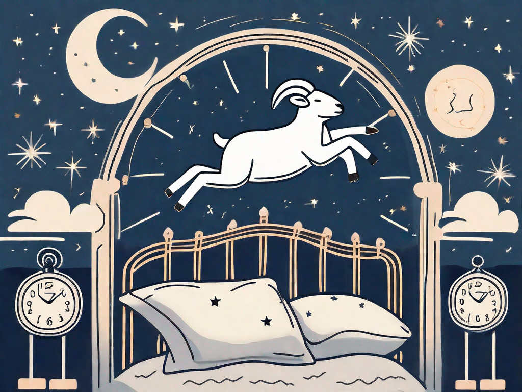 A restless bed with a moon and stars in the background