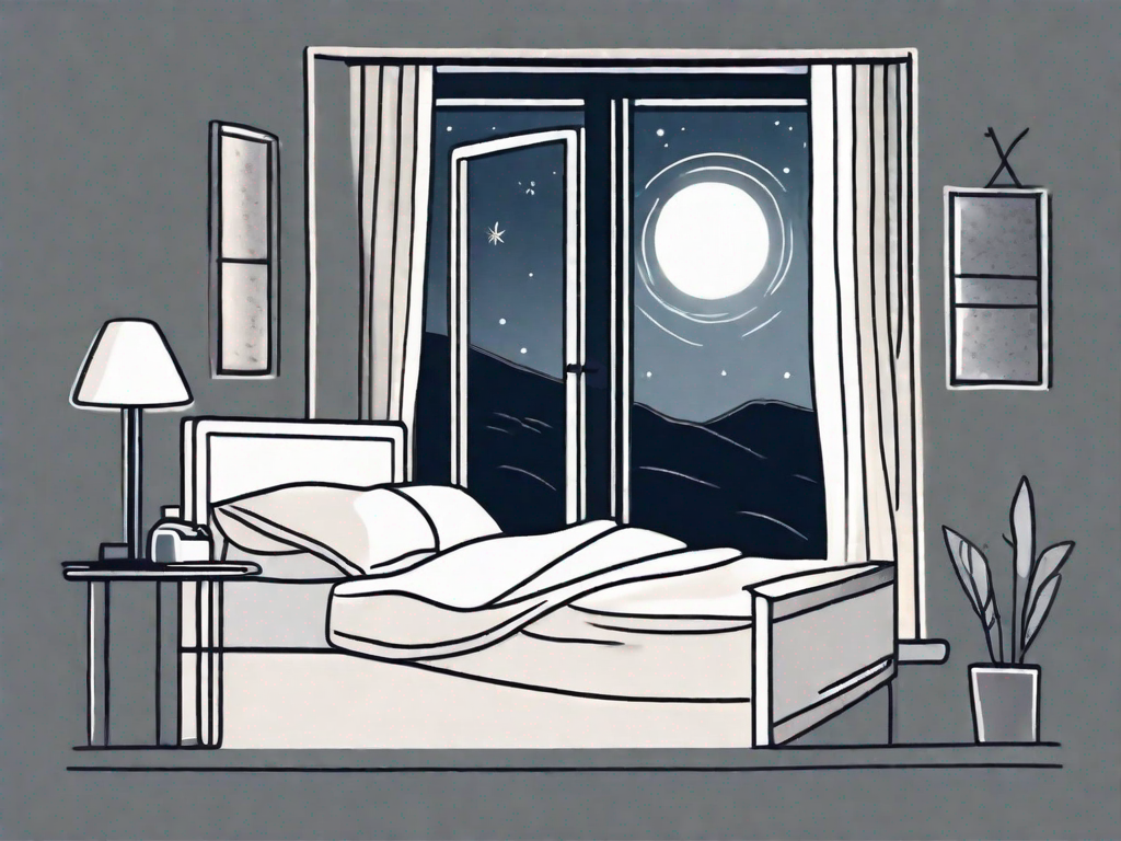 A bed with a bottle of magnesium supplements on the nightstand