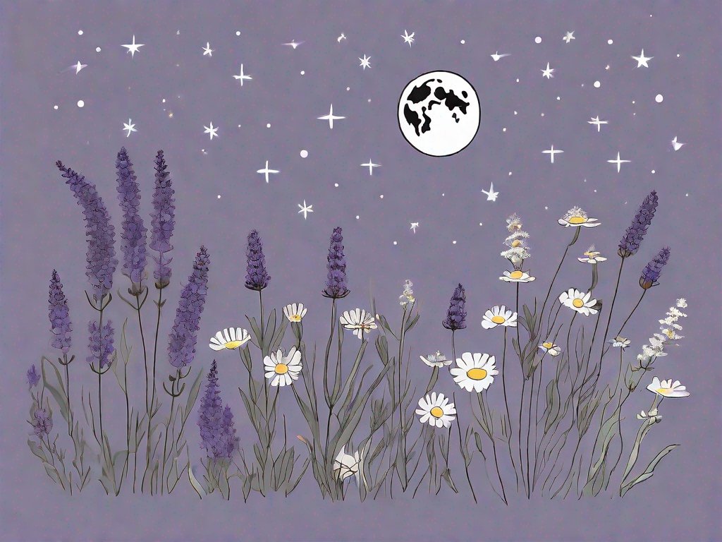 Various medicinal plants like lavender