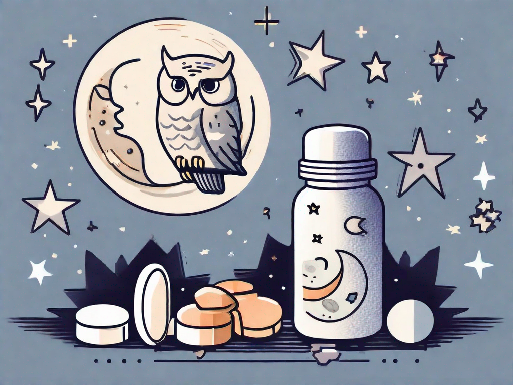 A pill bottle tipped over with pills spilling out