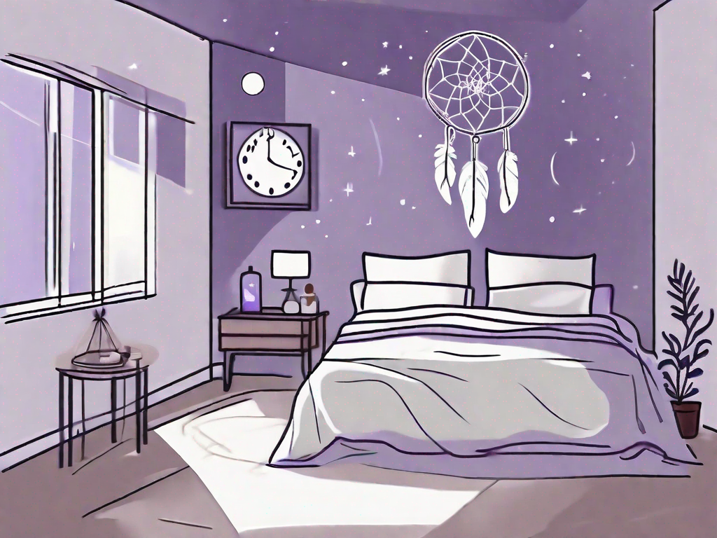 A moonlit bedroom with an empty bed