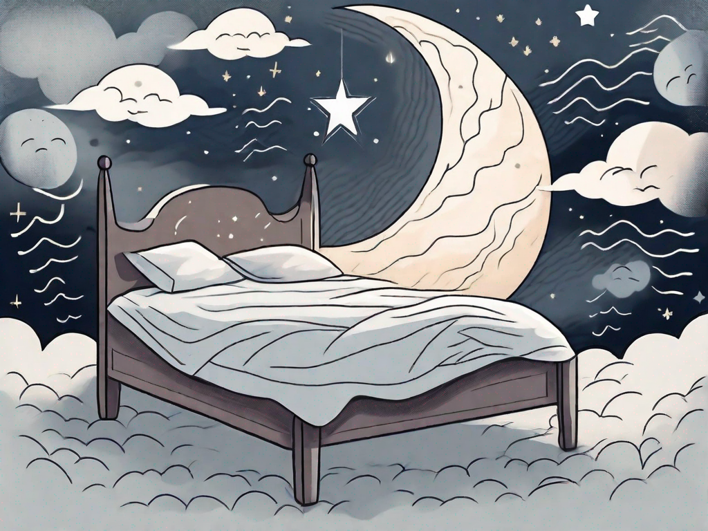 A restless bed with a storm cloud above it